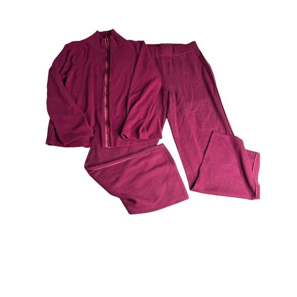 Lafayette 148 Women's sz Medium 100% Cashmere Full Zip Cardigan Lounge 2pc set - Picture 1 of 11